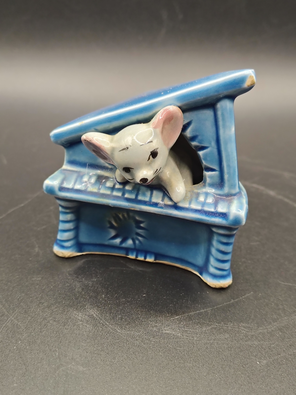 Vintage 1960's Napcoware Mouse In Piano Figurine